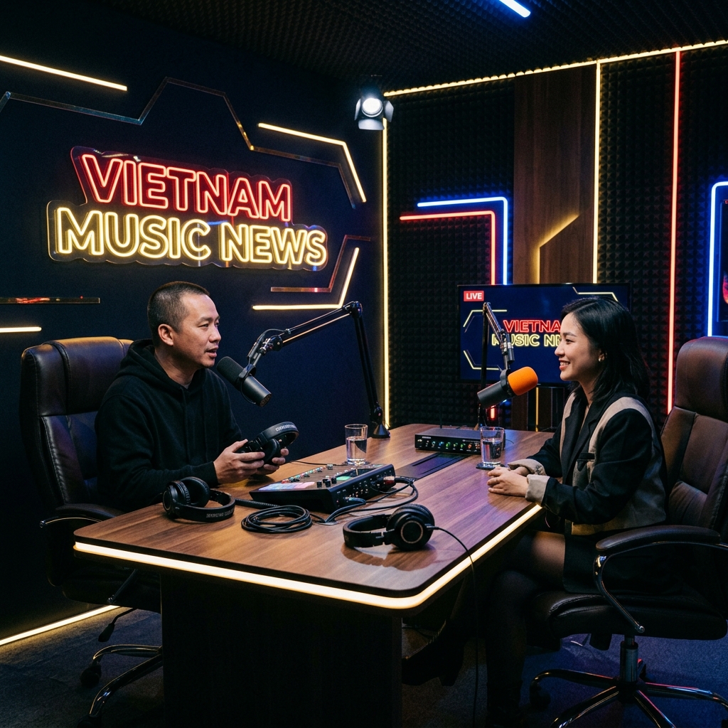 Vietnam Music News hé lộ phòng thu Studio phỏng vấn nghệ sĩ độc quyền cực sang chảnh